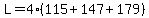 L=4%28115%2B147%2B179%29