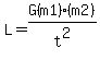 L=G+%28m1%29%28m2%29%2Ft%5E2+