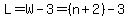 L=W-3=+%28n%2B2%29-3