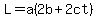 L=a%282b+%2B+2ct%29+