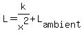 L=k%2Fx%5E2%2BL%5Bambient%5D