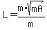 L=m%2Asqrt%28mA%29%2Fm