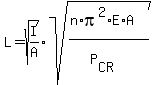 L=sqrt%28I%2FA%29%2Asqrt%28%28n%2Api%5E2%2AE%2AA%29%2F%28P%5BCR%5D%29%29%29