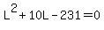 L%5E2%2B10L-231=0