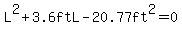 L%5E2%2B3.6ftL-20.77ft%5E2=0
