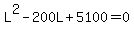 L%5E2+-+200L+%2B+5100+=+0