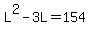L%5E2-3L+=+154