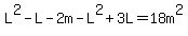 L%5E2-L-2m-L%5E2%2B3L=18m%5E2