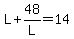 L+%2B+48%2FL+=+14