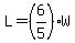 L+=+%286%2F5%29W