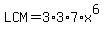 LCM=3%2A3%2A7%2Ax%5E6