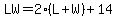 LW=2%28L%2BW%29%2B14