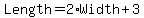 Length+=+2%2AWidth+%2B+3