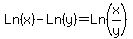 Ln%28x%29-Ln%28y%29=Ln%28x%2Fy%29