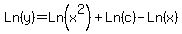 Ln%28y%29=Ln%28x%5E2%29%2BLn%28c%29-Ln%28x%29