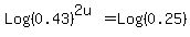 Log%280.43%29%5E%282u%29+=+Log%280.25%29