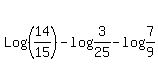 Log%2814%2F15%29-log%283%2F25%29-log%287%2F9%29