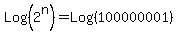 Log%282%5En%29+=+Log%28100000001%29