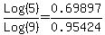 Log%285%29%2FLog%289%29+=+0.69897%2F0.95424