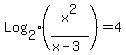 Log%5B2%5D%28x%5E2%2F%28x-3%29%29+=+4