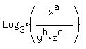Log%5B3%5D%28x%5Ea%2F%28y%5Eb%2Az%5Ec%29%29