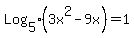 Log%5B5%5D%283x%5E2-9x%29+=+1