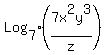 Log%5B7%5D%287x%5E2y%5E3%2Fz%29