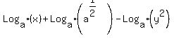 Log%5Ba%5D%28x%29%2BLog%5Ba%5D%28a%5E%281%2F2%29%29-Log%5Ba%5D%28y%5E2%29