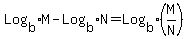Log%5Bb%5DM+-+Log%5Bb%5DN+=+Log%5Bb%5D%28M%2FN%29