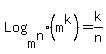 Log%5Bm%5En%5D%28m%5Ek%29+=+k%2Fn
