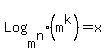 Log%5Bm%5En%5D%28m%5Ek%29+=+x