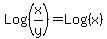 Log+%28x%2Fy%29+=+Log%28x%29