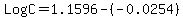 LogC+=+1.1596+-++%28-0.0254%29+