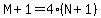 M%2B1=4%28N%2B1%29