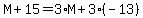 M%2B15+=+3%2AM%2B3%2A%28-13%29