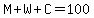 M%2BW%2BC=100