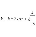 M=6-2.5%2Alog%28I%2FI%5Bo%5D%29