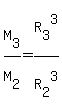 M%5B3%5D%2FM%5B2%5D+=+R%5B3%5D%5E3%2FR%5B2%5D%5E3