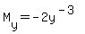 M%5By%5D=-2y%5E%28-3%29