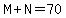 M+%2B+N+=+70
