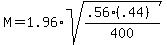 M+=+1.96%2Asqrt%28%28.56%28.44%29%29%2F400%29