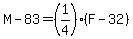 M-83=%281%2F4%29%28F-32%29