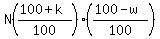 N%28%28100%2Bk%29%2F100%29%28%28100-w%29%2F100%29