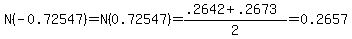 N%28-0.72547%29=+N%280.72547%29+=+%28.2642+%2B.2673%29%2F2+=+0.2657