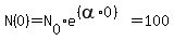 \"N%280%29=N%5B0%5De%5E%28%28alpha%2A0%29%29=100\"
