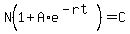 N%281%2BA%2Ae%5E%28-rt%29%29=C