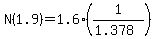 N%281.9%29=1.6%281%2F%281.378%29%29