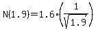 N%281.9%29=1.6%281%2Fsqrt%281.9%29%29