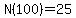 N%28100%29=25