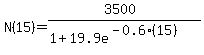 N%2815%29=%283500%29%2F%281%2B19.9e%5E%28-0.6%2815%29%29%29
